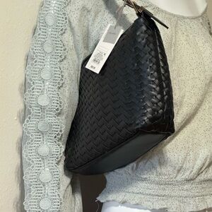 a new day Black Woven Shoulder Bag
